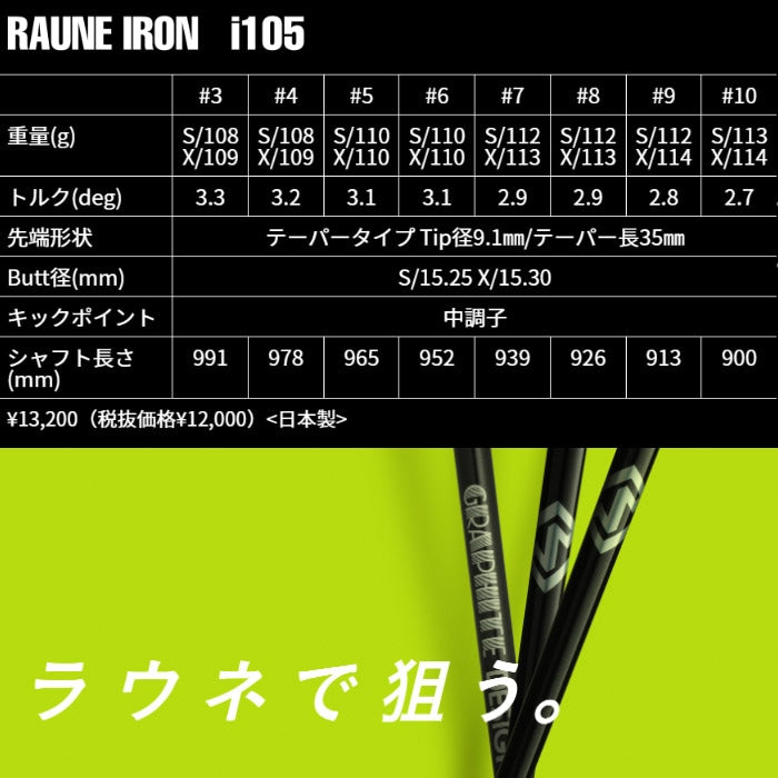グラファイトデザイン RAUNE IRON UNITIZE i105u アイアン シャフト
