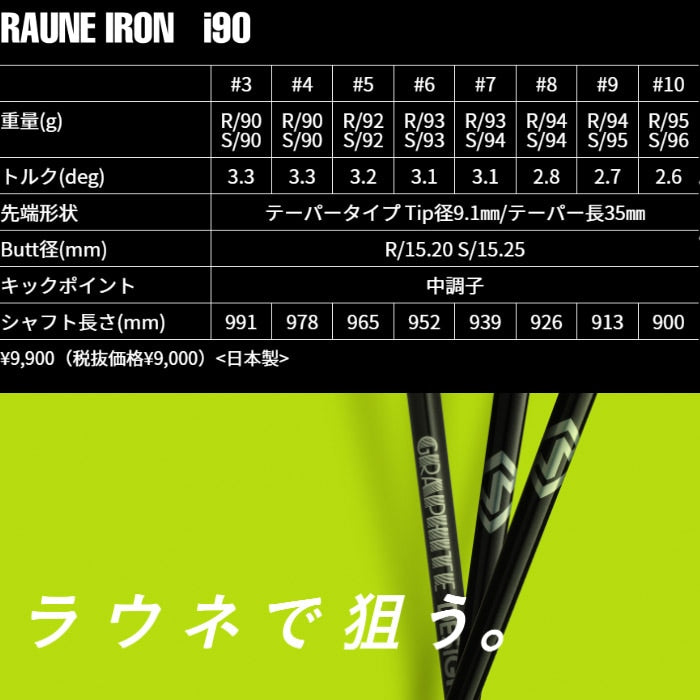 グラファイトデザイン RAUNE IRON UNITIZE i90u アイアンシャフト