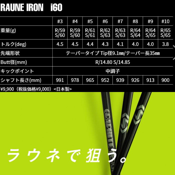 グラファイトデザイン RAUNE IRON UNITIZE i60u アイアンシャフト