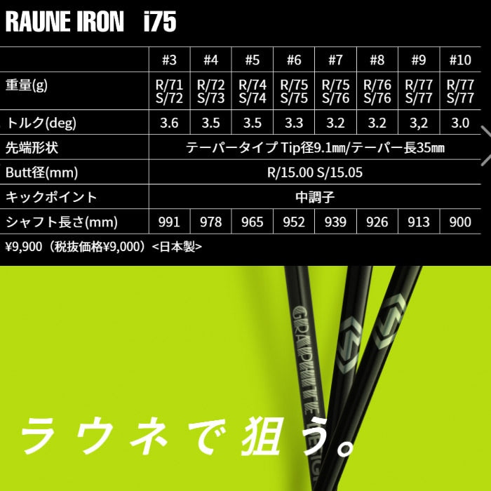 グラファイトデザイン RAUNE IRON UNITIZE i75u アイアンシャフト