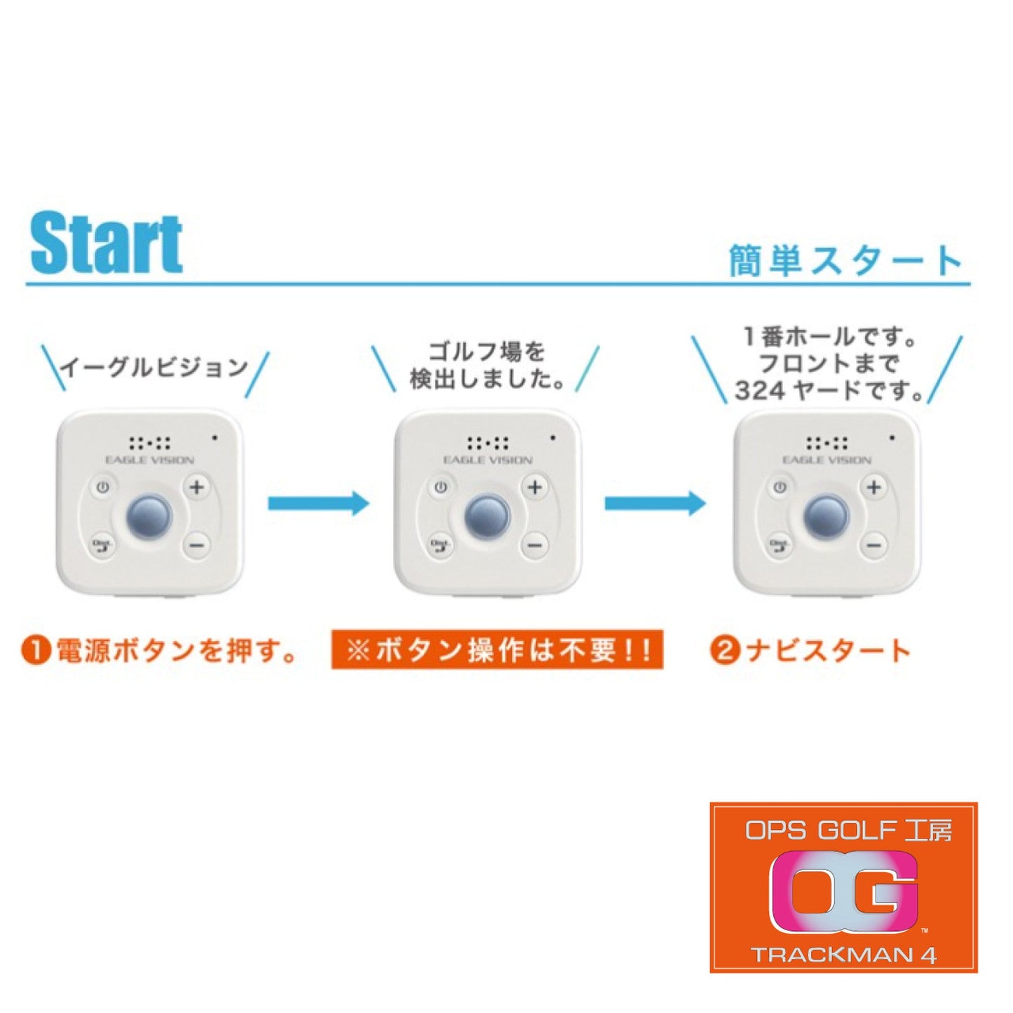 イーグルビジョン EAGLE VISION VOICE3 GPS 音声タイプ ユニセックス EV-803 ホワイト - OPS GOLF 工房